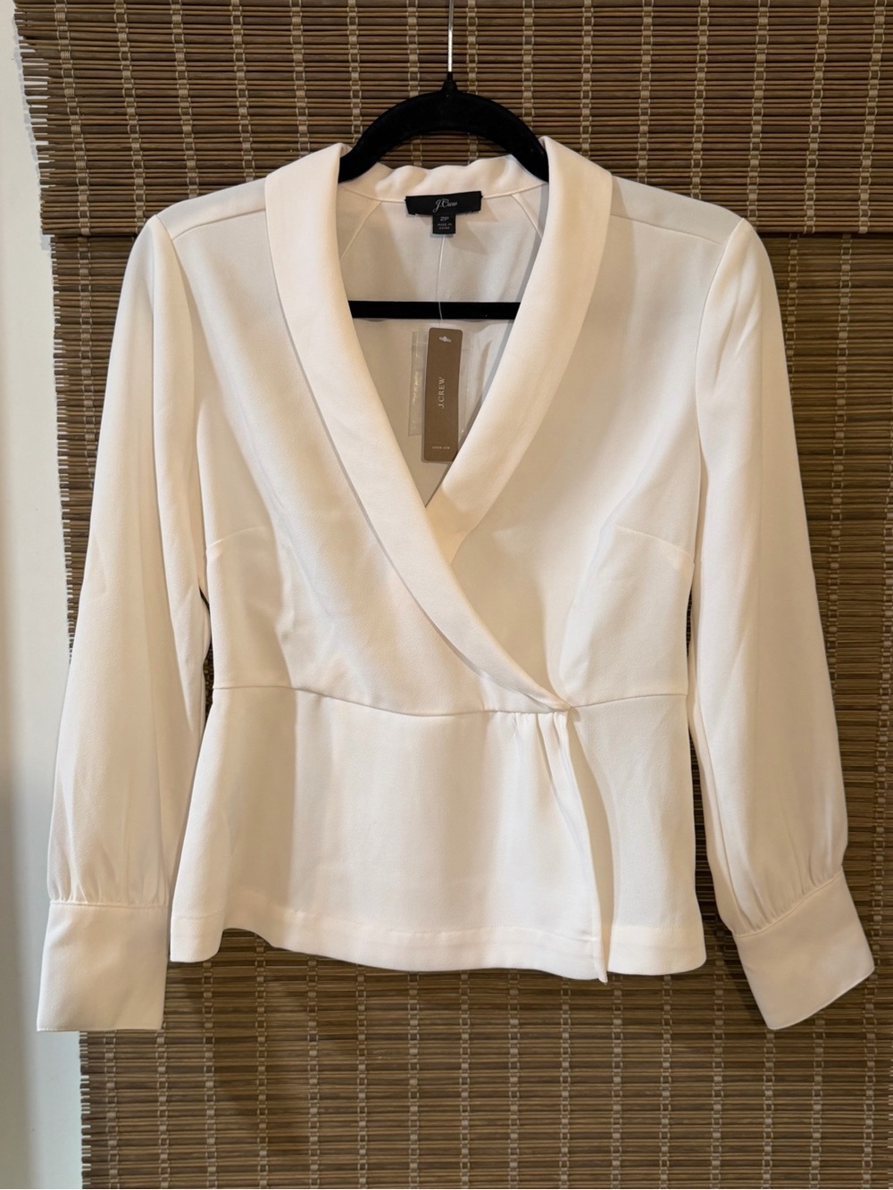 NWT J Crew Cream Wrap-Style Blouse
